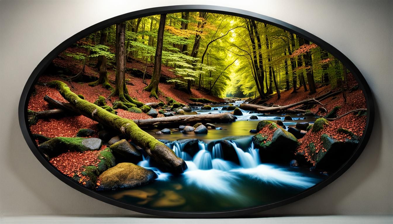 Babbling Brook Flowing Through Grandiose Forest