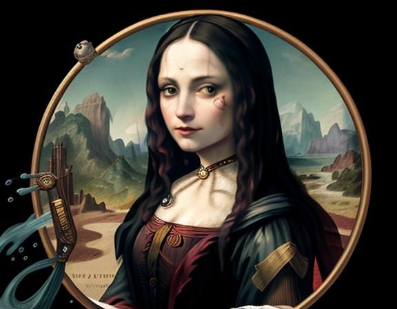 Harley Quinn as Mona Lisa in Beatrix Potter Style