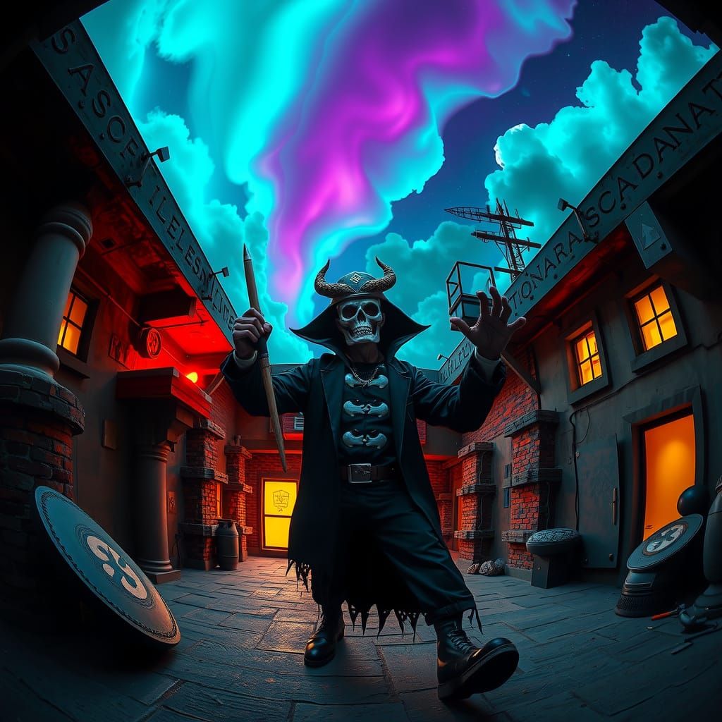 Macumba Villain in Eerie Gothic Surrealism