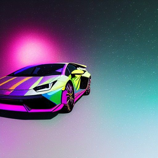Holographic Astral Lamborghini Illustration in 8K