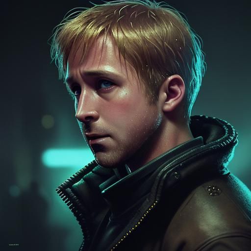 Ryan Gosling as Blade Runner: Hyperrealistic Portrait