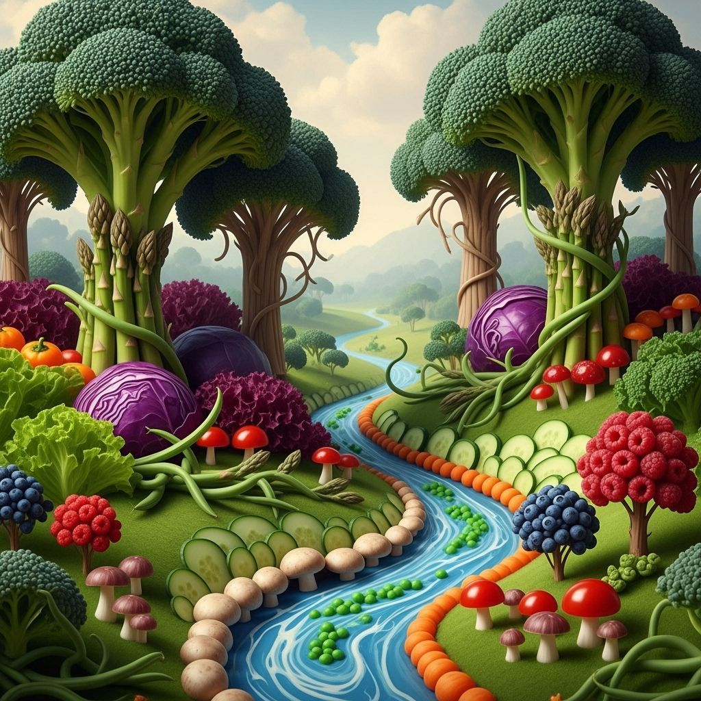Vegetable Forest Diorama in Miniature Style