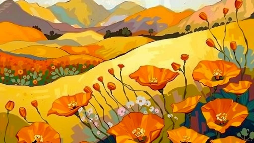 Golden Hills of Poppies