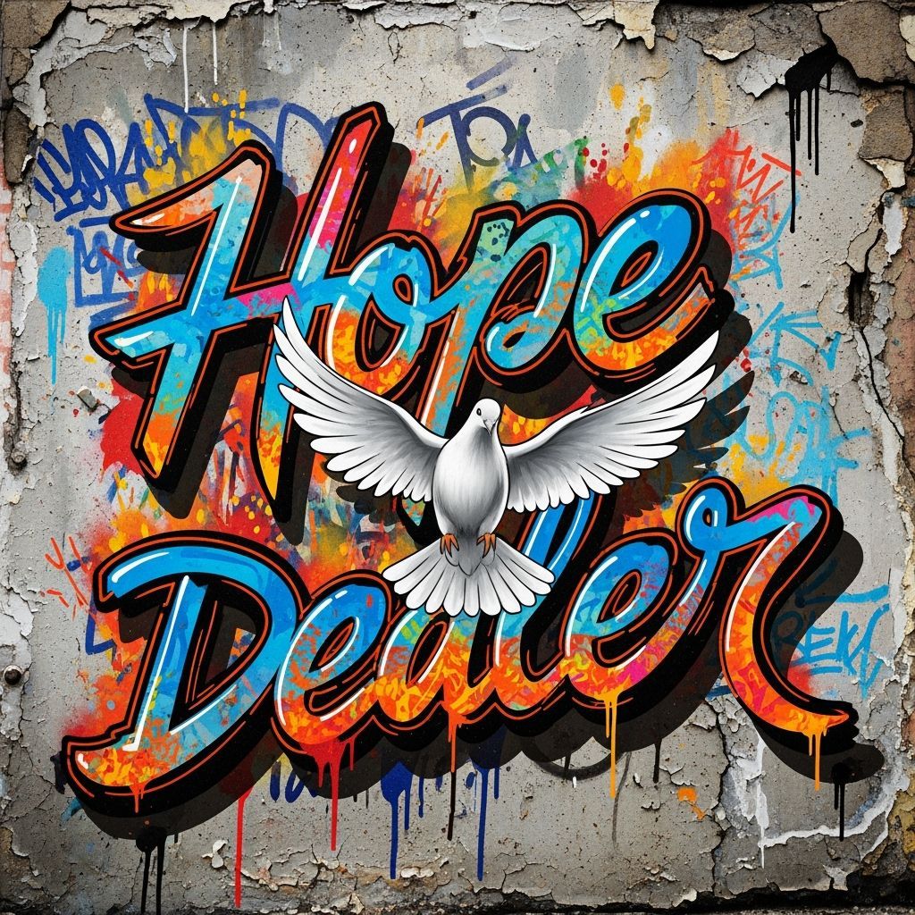 Vibrant Graffiti Art: "Hope Dealer" with Dove