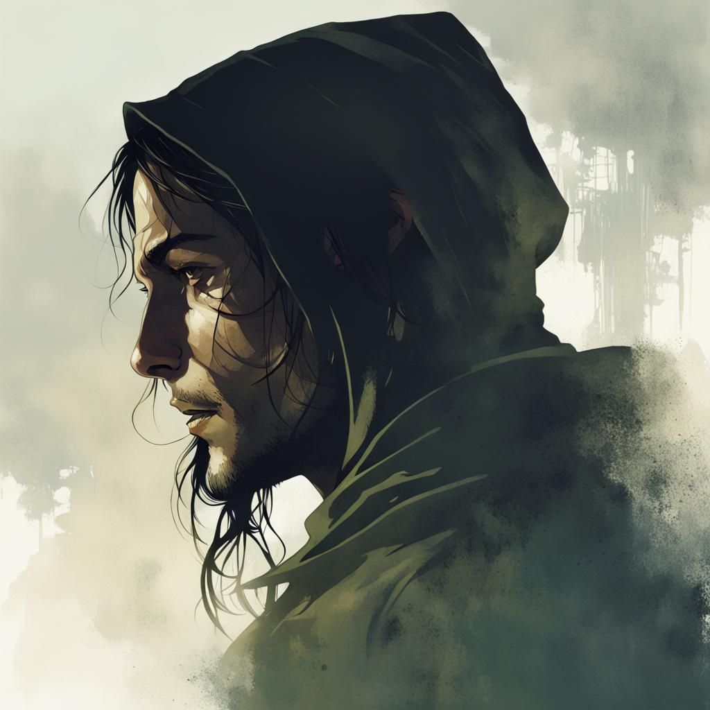 Elven Rogue Double Exposure Portrait in Andreas Lie Style