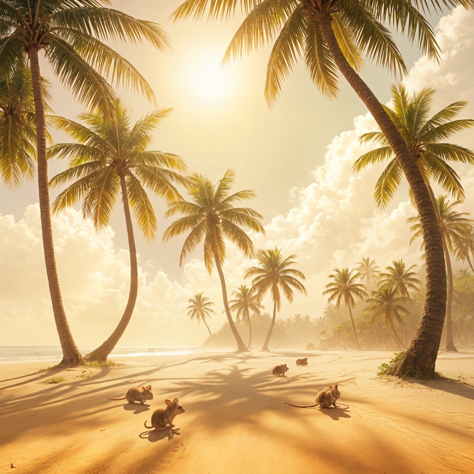 Island Paradise Emerges from Morning Mist in Vibrant Colors