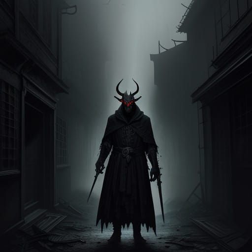 Dark Fiend in Abandoned Alleyway