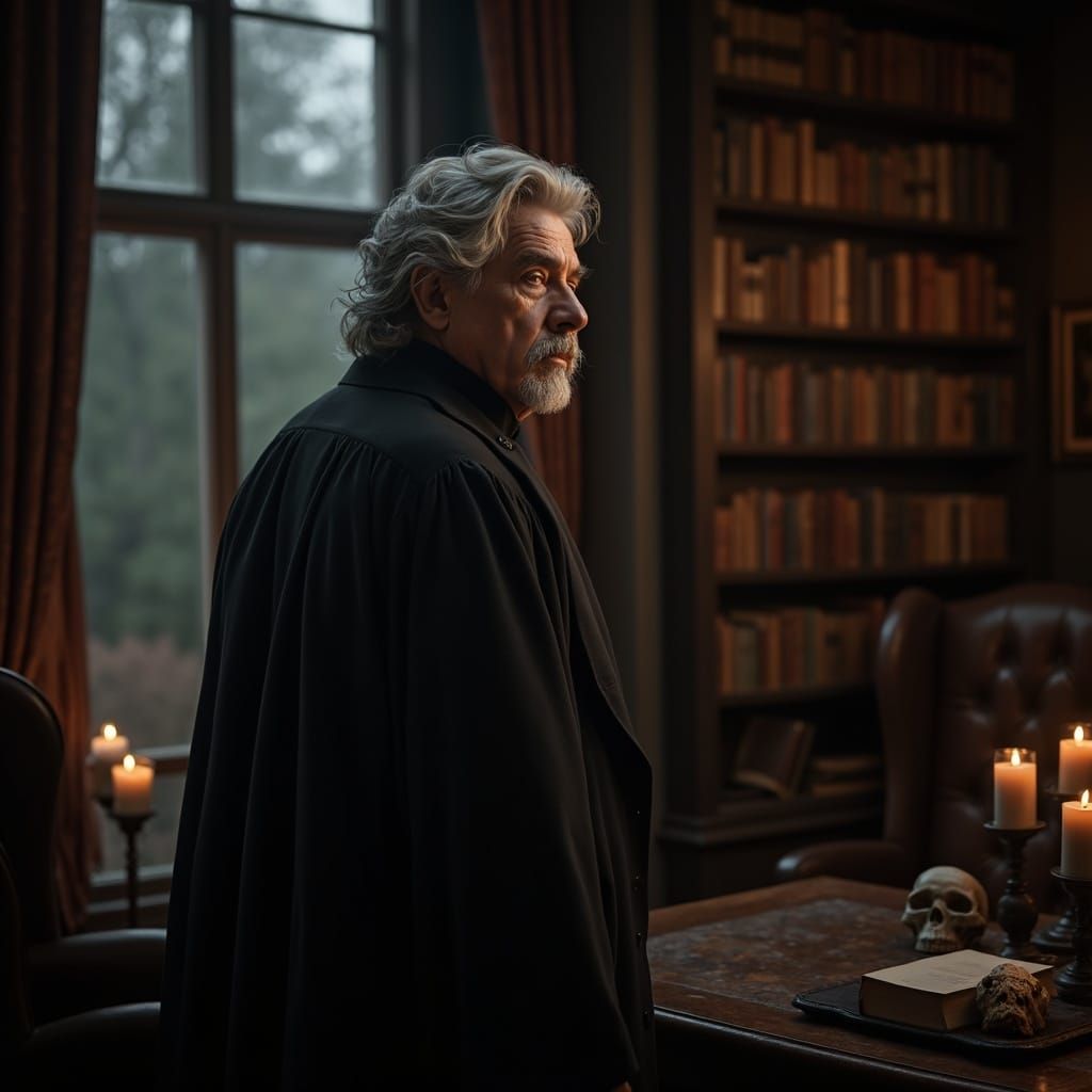 Victorian Study Portrait of Silver-Haired Man