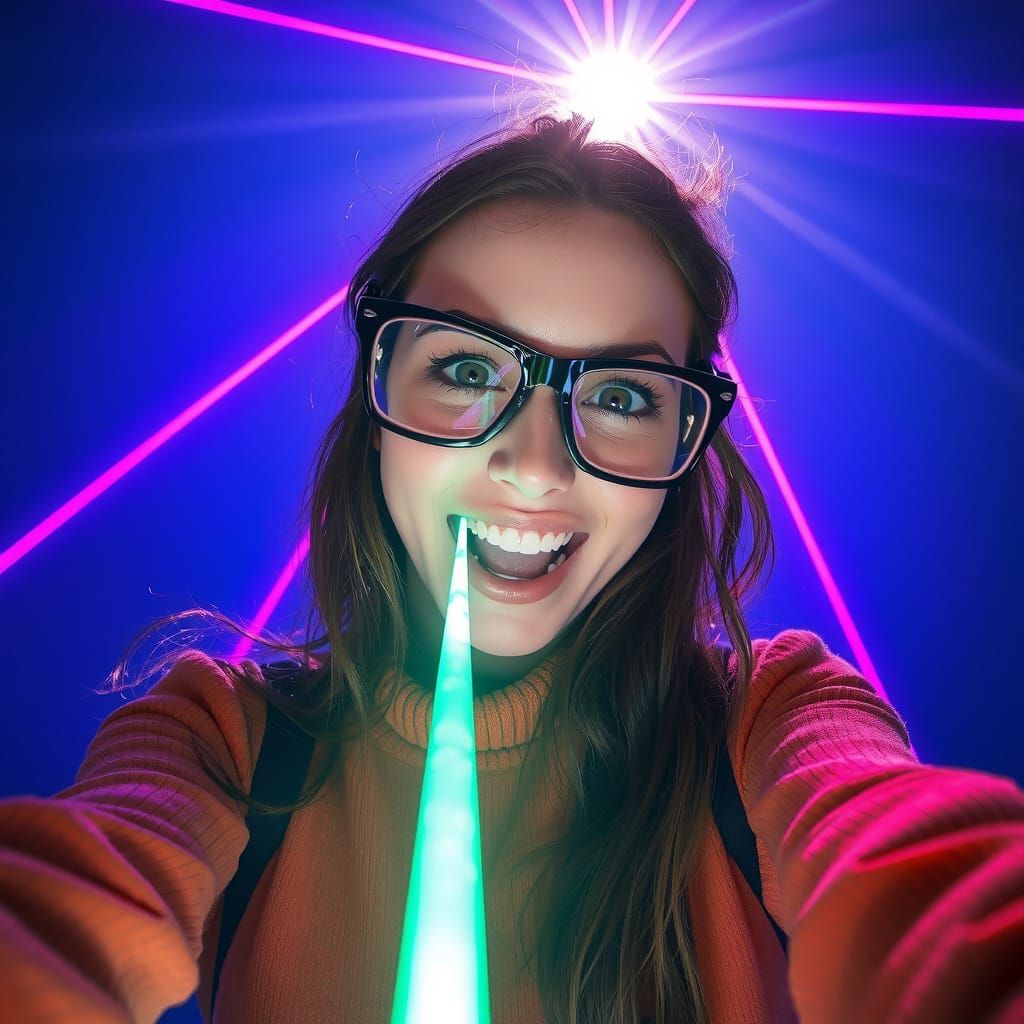 Selfie with Floating Lasers: A Moment of Levity