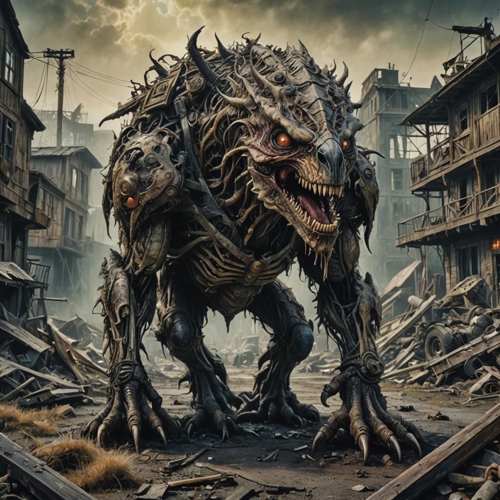 Post-Apocalyptic Switzerland Monster: Acrylic Painting