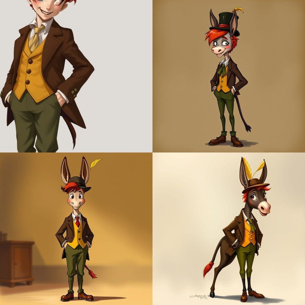 Mysterious Half-Donkey Youth in Formal Attire