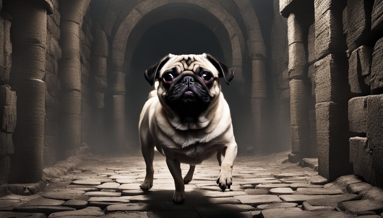 Pug's Perilous Walk Through a Dark Dungeon