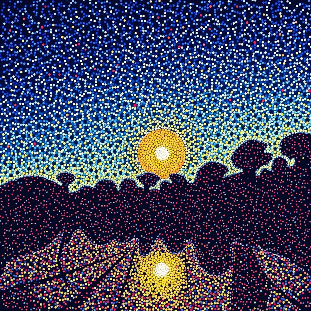 Pointillist Image: A Symphony of Tiny Color Dots