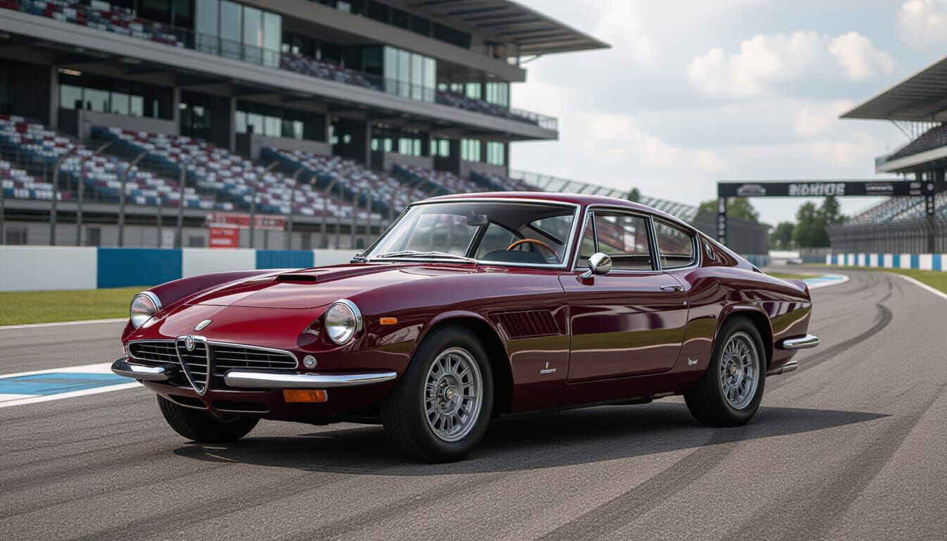 1960s Italian-Style Sports Car in Race Paddock