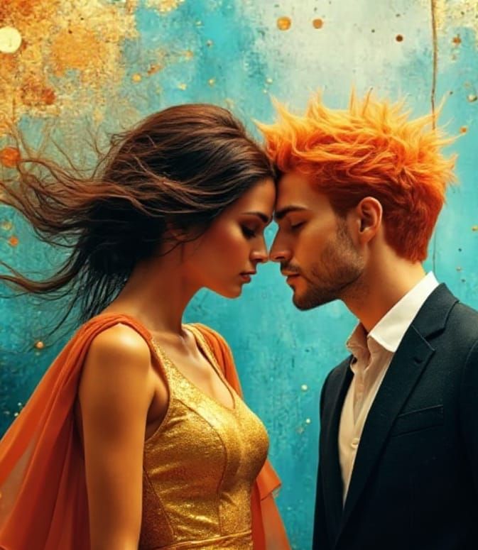 Couple Dancing Under Flowing Lights in Persian Nightclub