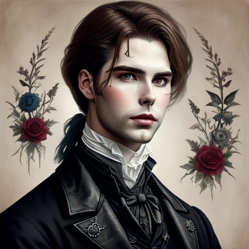 Gothic Watercolour Portrait of Lord John Grey