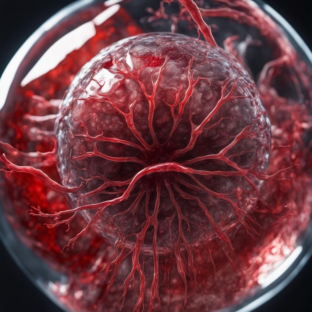 Glass Virus Inside Human Body, Hyperrealistic Render