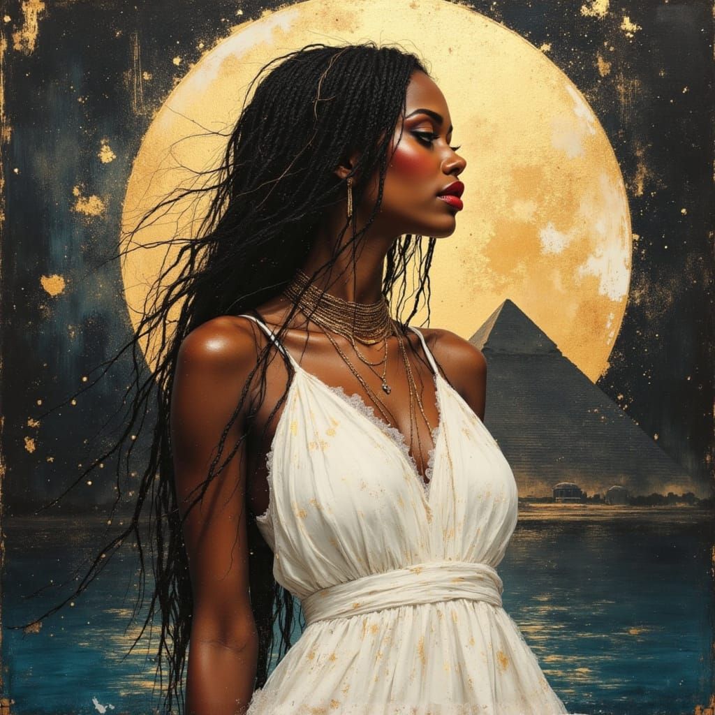 Kelly Rowland as African Goddess in Oil Painting Style