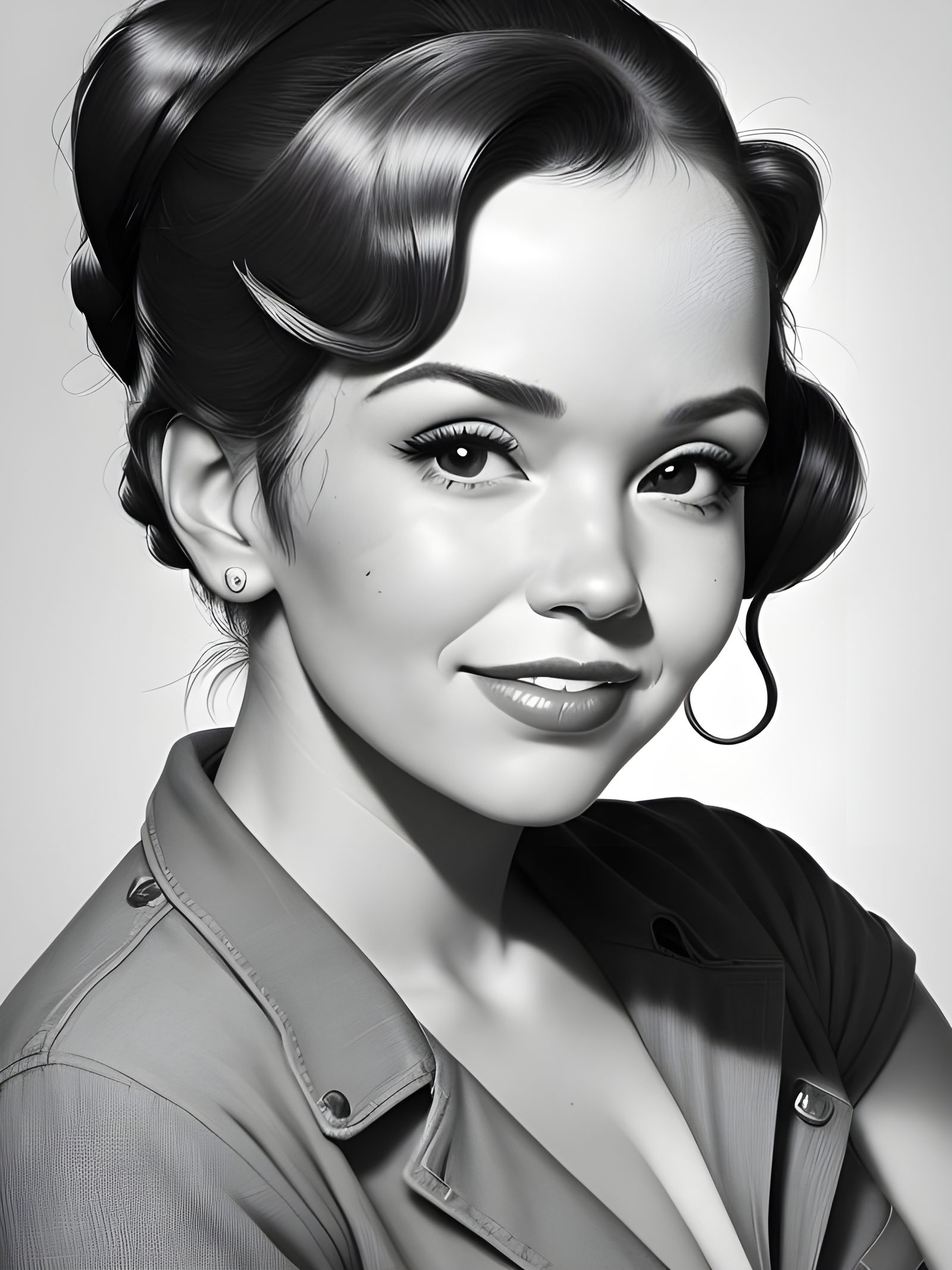 Confident Rosie the Riveter Headshot Portrait
