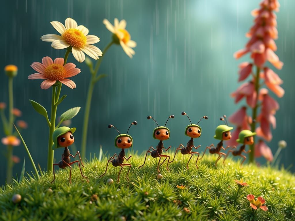 The ants go marching one by one...