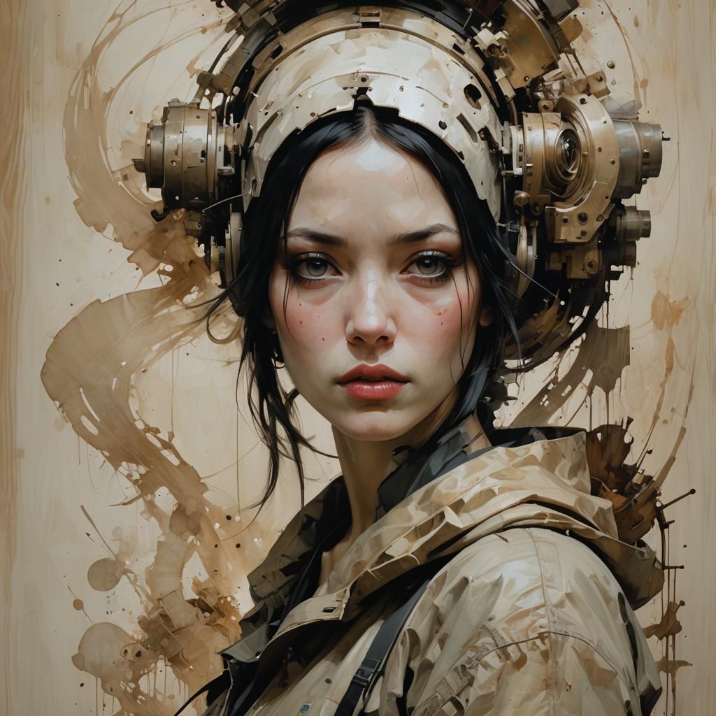 Intense Portrait in Graphic Novel Style