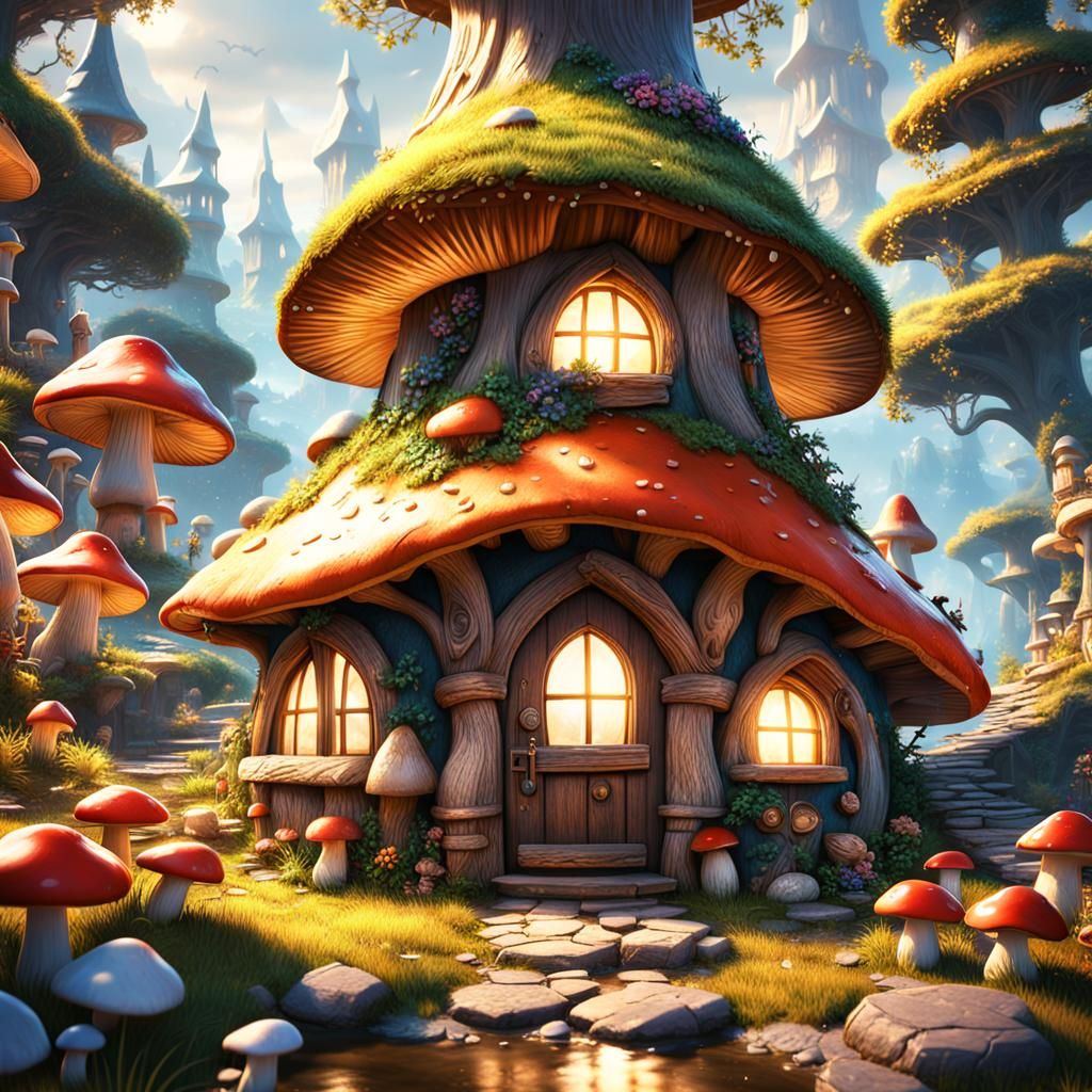 Enchanted Gnome Mushroom House in Hobbit Village