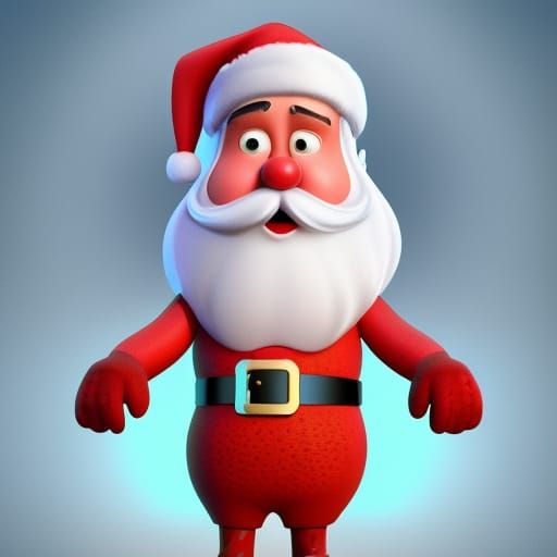 Santa Claus in 3D Digital Art Style