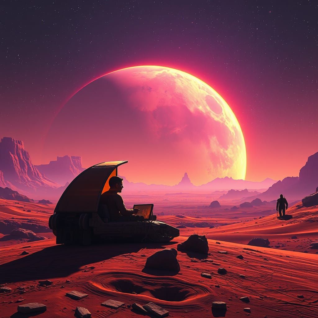 Cyberpunk Mars Honeymoon Concept Art