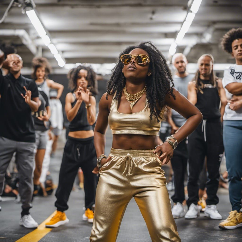 Young Girl Performing Hip Hop in Carpark Photo