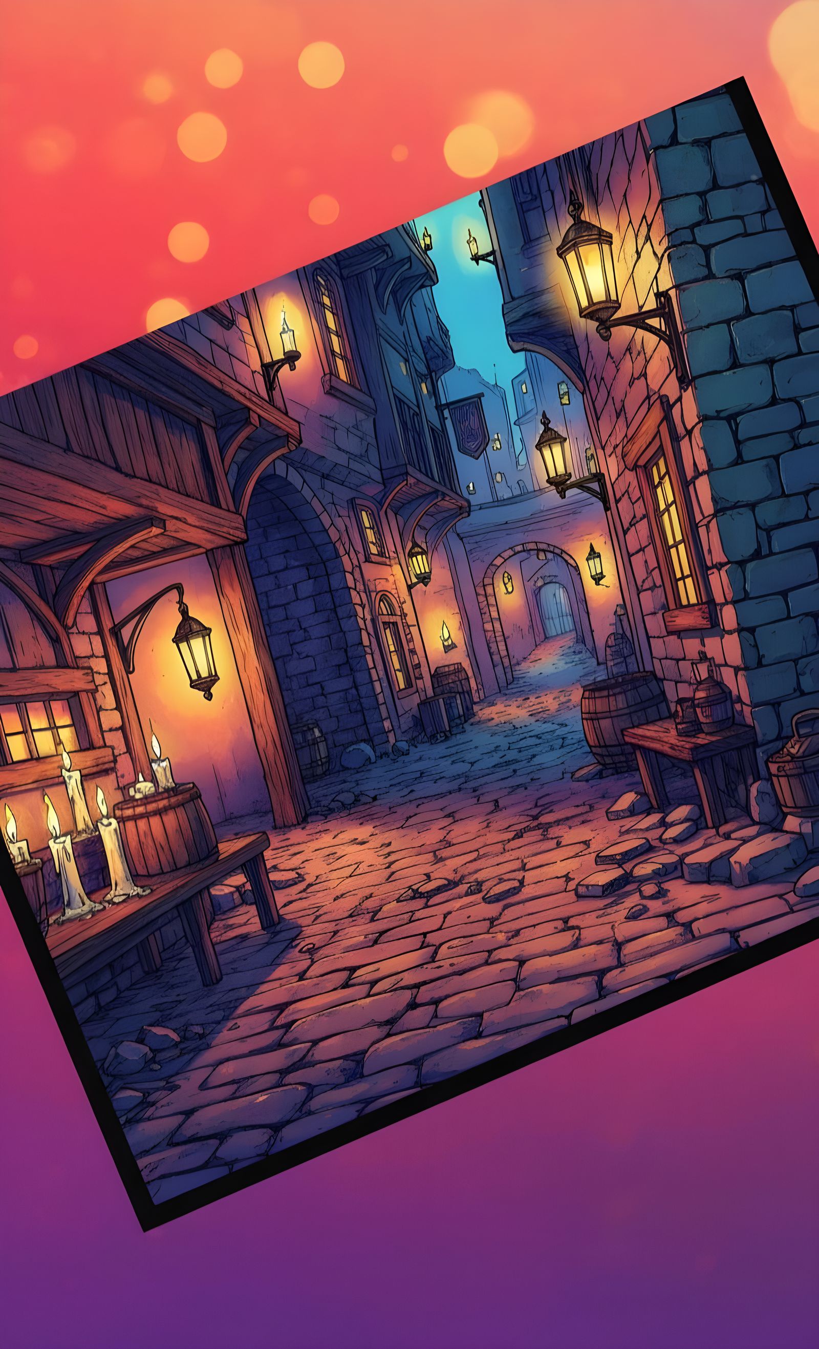 Taverns and Alleyways in Graphic Novel Comic Style