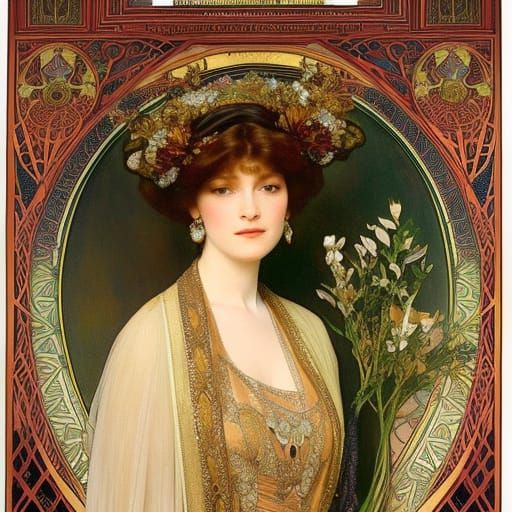 Byzantine Noblewoman in Art Nouveau Style