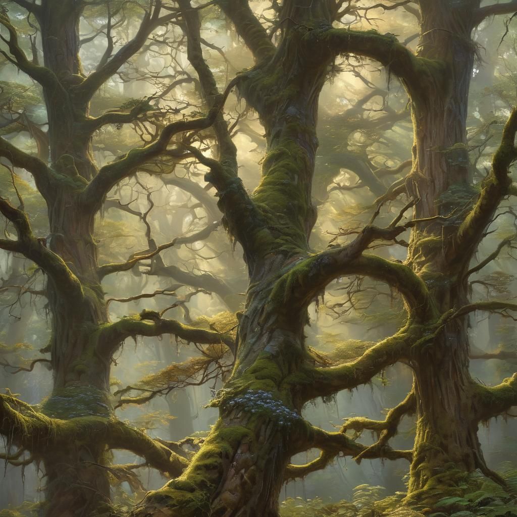 Mystical Forest Landscape in Kinkade Style