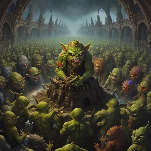 Dynamic Goblin Gathering in Vibrant Colors