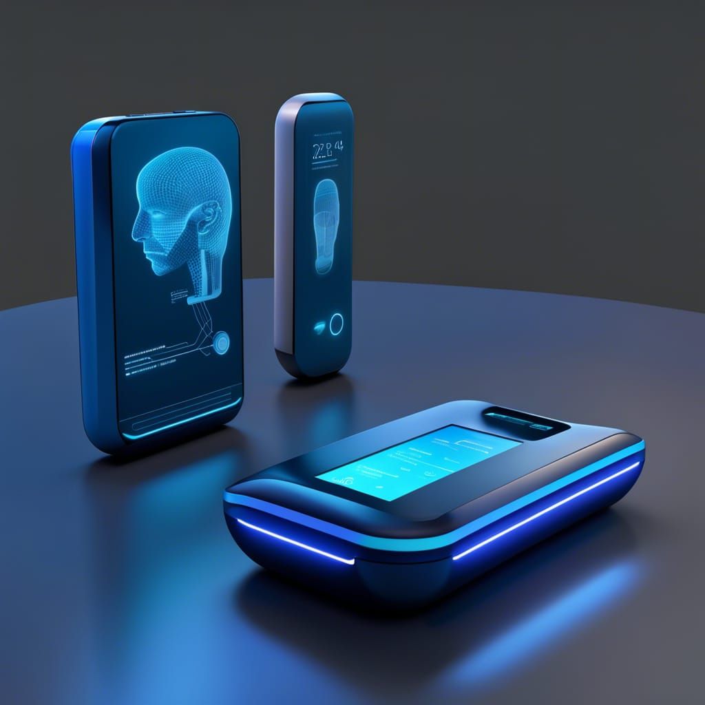 Futuristic Telepathic Translator with Holographic Display