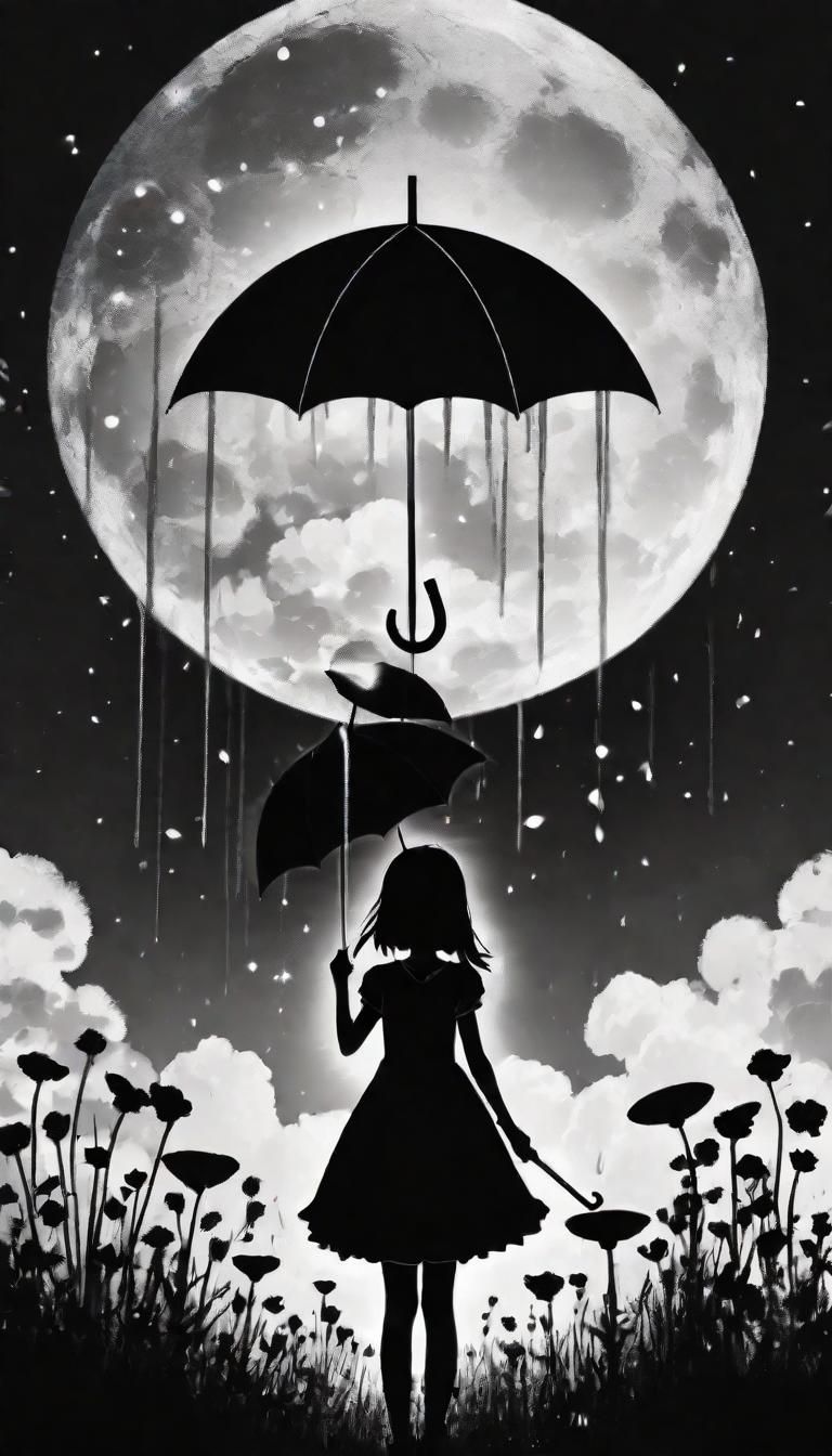 Psychedelic Stardust Silhouette in Grungy Emo Style