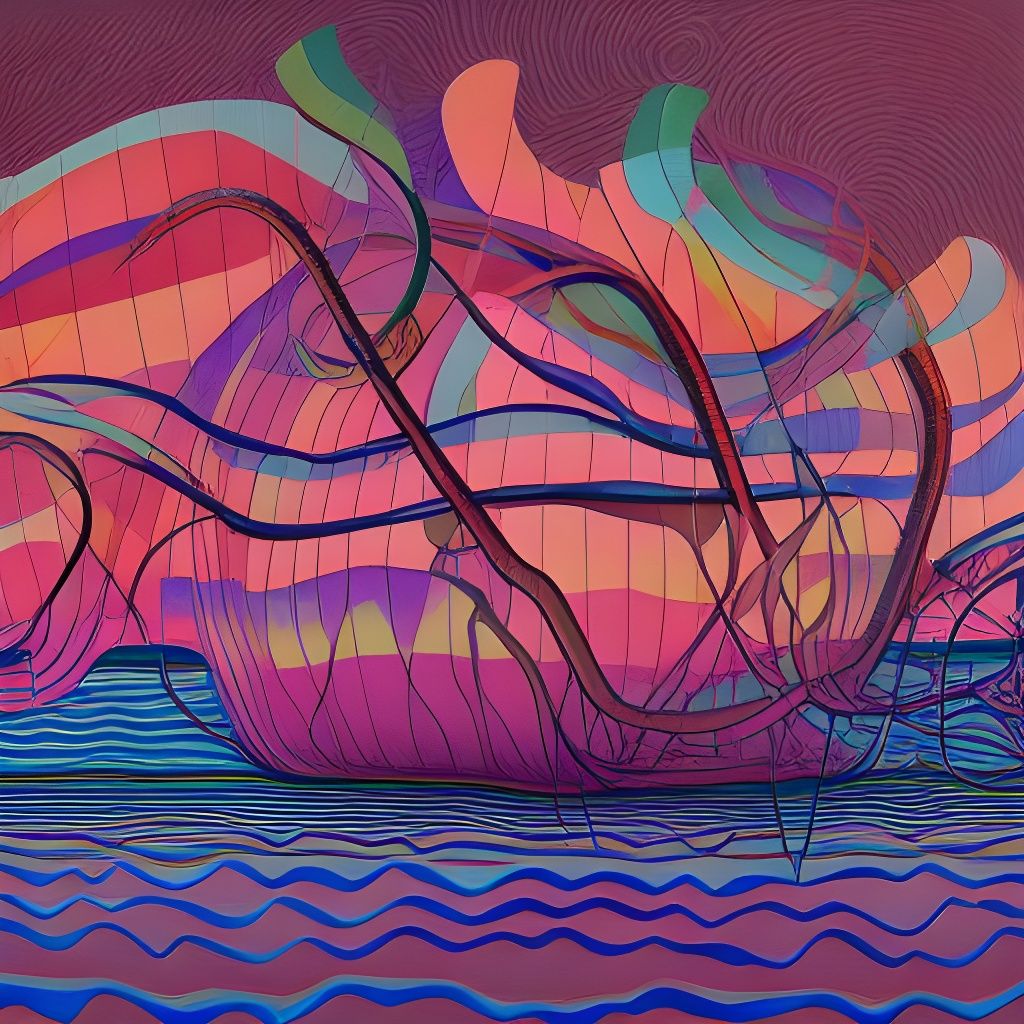 Surreal Sea Legs: Contemporary Detailed Artwork