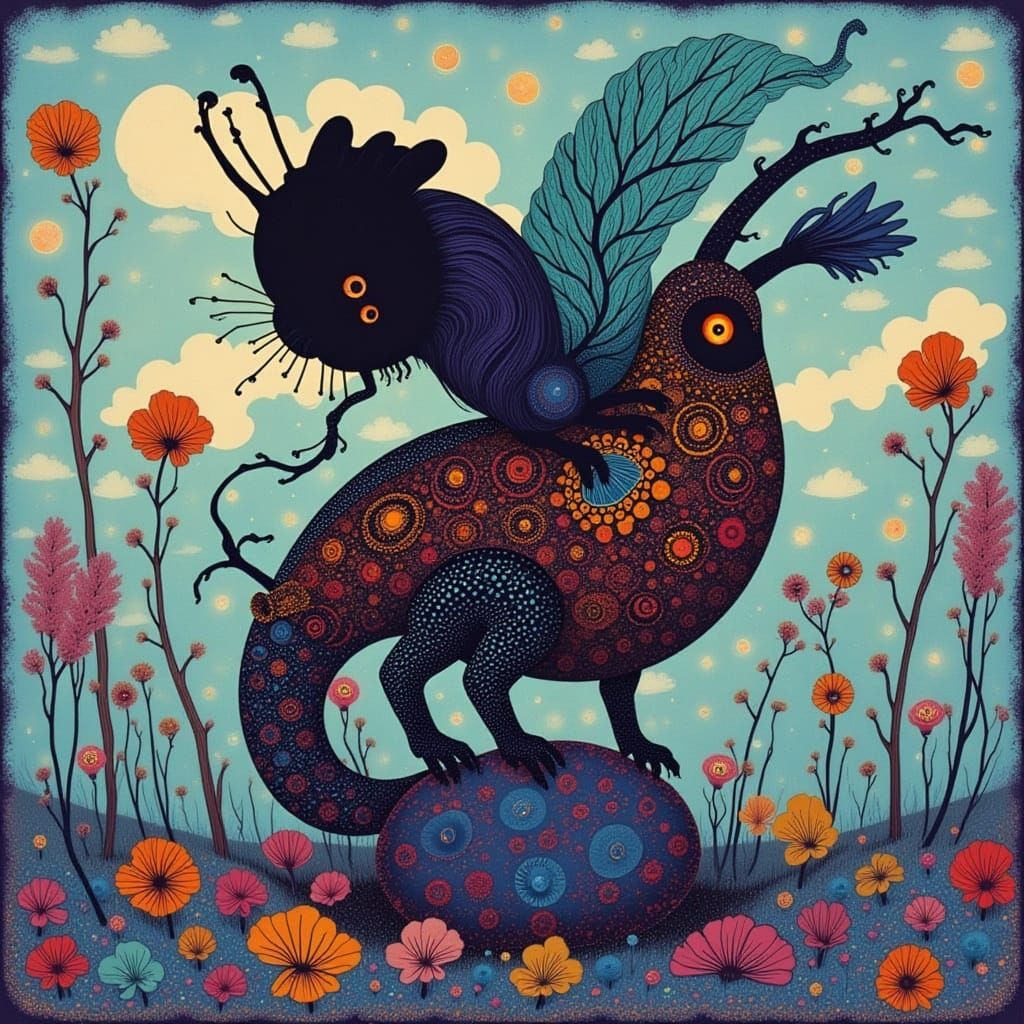 Dark Pearl Cicada Song Inspired Digital Art