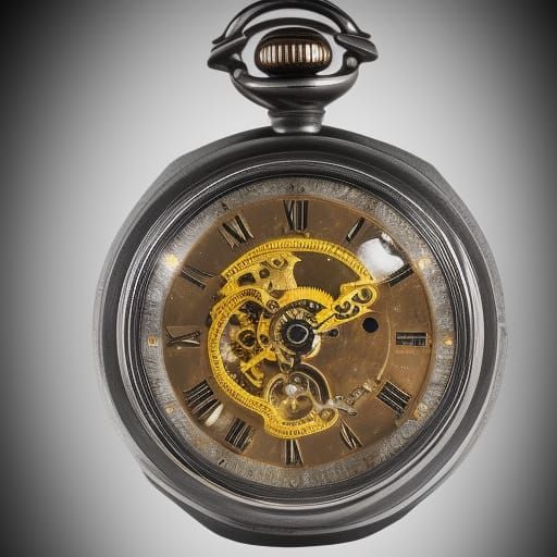 Ornate Pocket Watch Concept Art in Art Nouveau Style