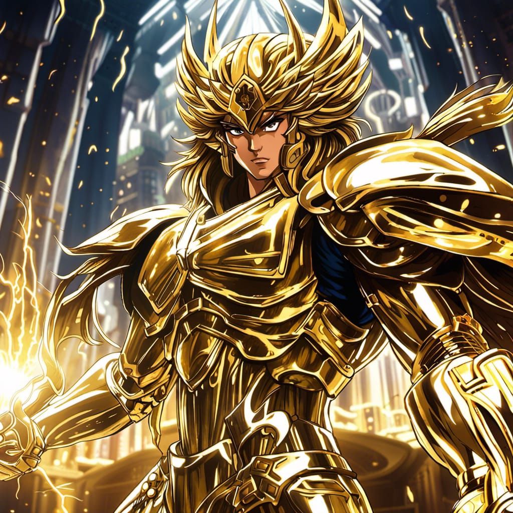 golden Leo Aiolia armour