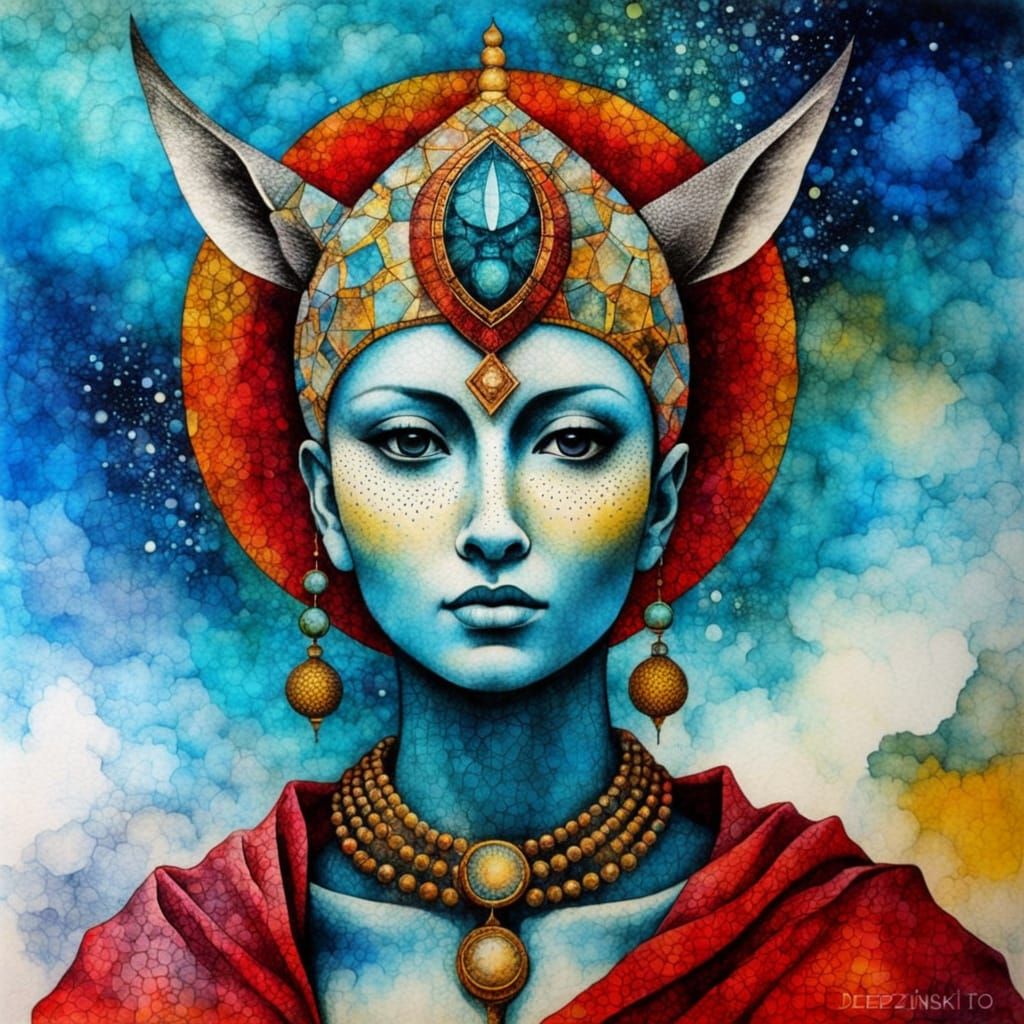 Spiritual Queen-Giraffe in Celestial Aura