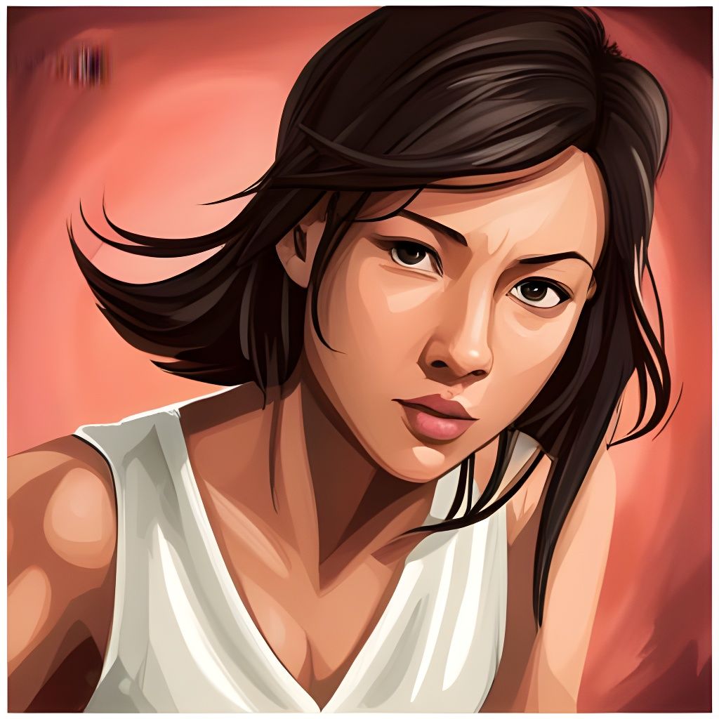 Tifa Lockhart in "No Country for Old Men" as Pencil Art