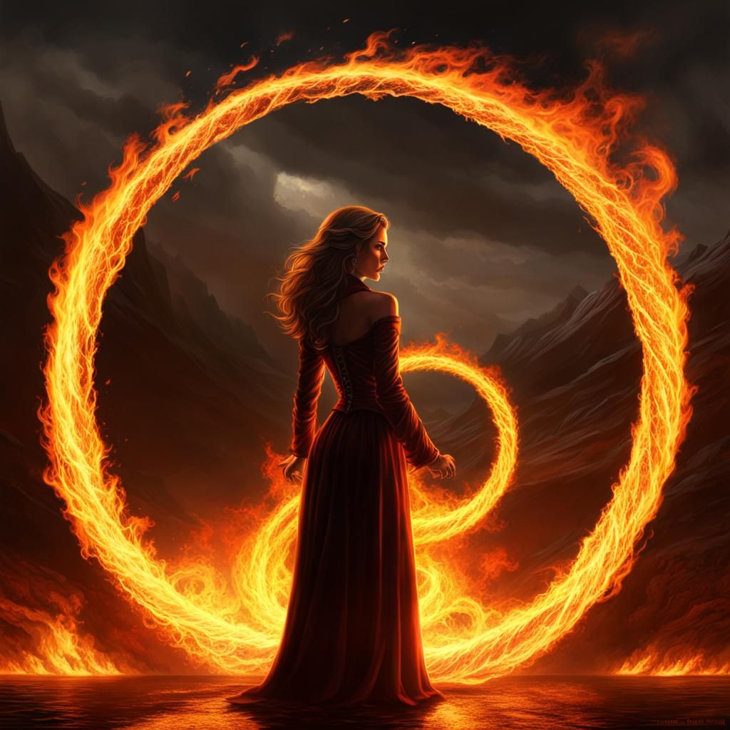 Fiery Ring Dark Fantasy Concept Art in 8K
