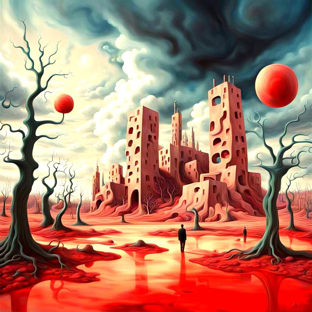 Surreal Landscape in Salvador Dali Style