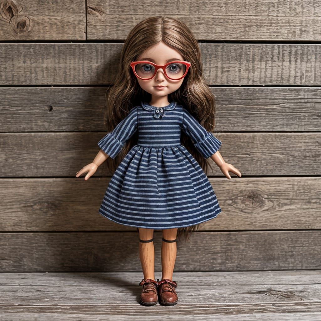 Rustic Wooden Doll in 3D Relief