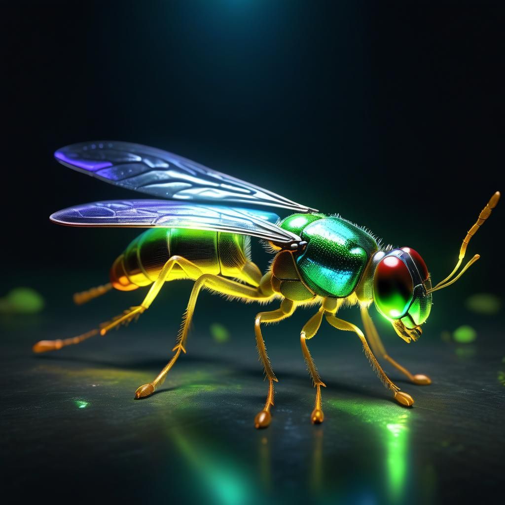Iridescent Firefly in Hyperrealistic HDR Lighting