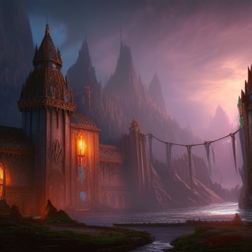 Fantastical Kingdom Gates in Detailed Matte Painting