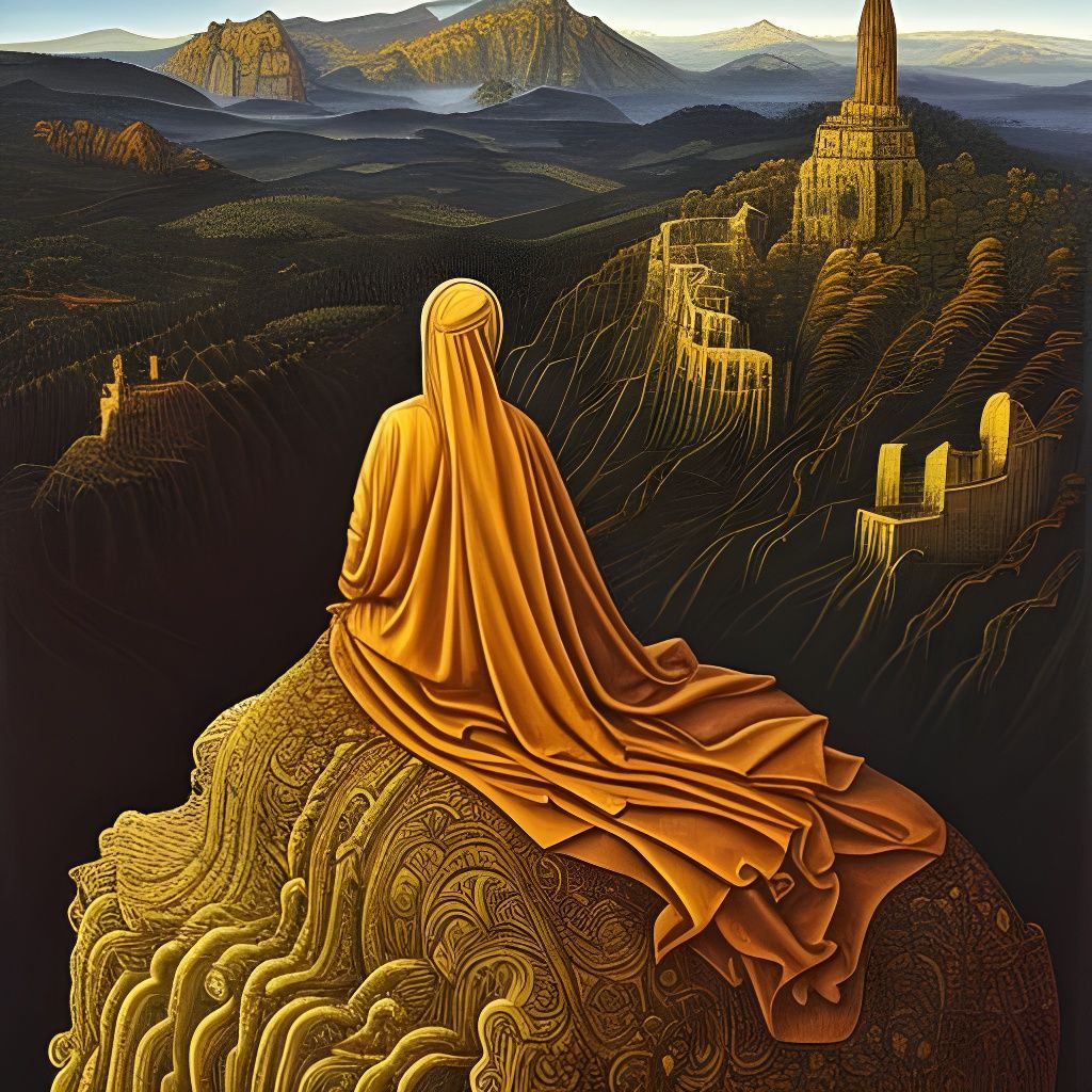 Contemplative Figure Amidst a Misty Vista