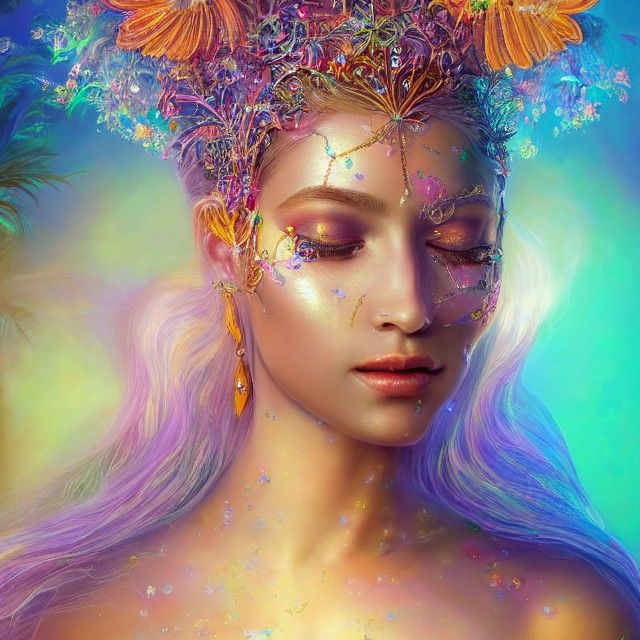 Ethereal Amazon Queen Digital Painting in 8k
