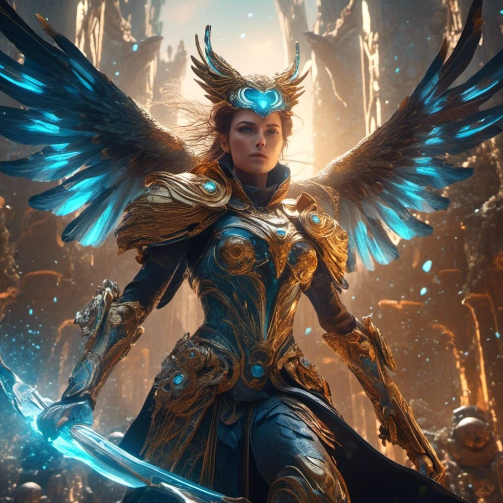Athena Charging into War: Fantasy Concept Art