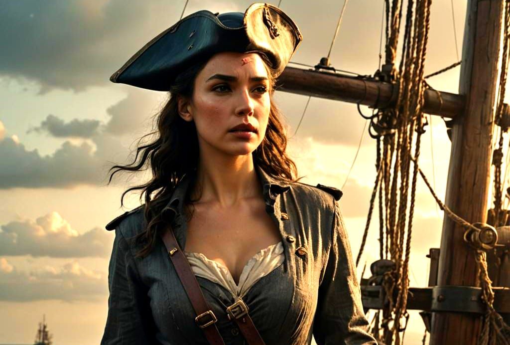 Cinematic Pirate Gal in Atmospheric 35mm Film